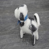 Black and White Felt Dog