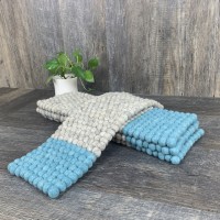 Turquoise Gray Ball Table Runner