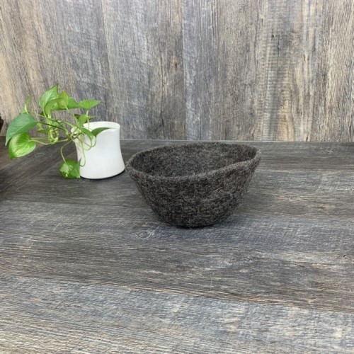 Dark Gray Felted Bowl