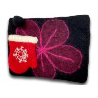 Red Mitten Felted Coin Purse